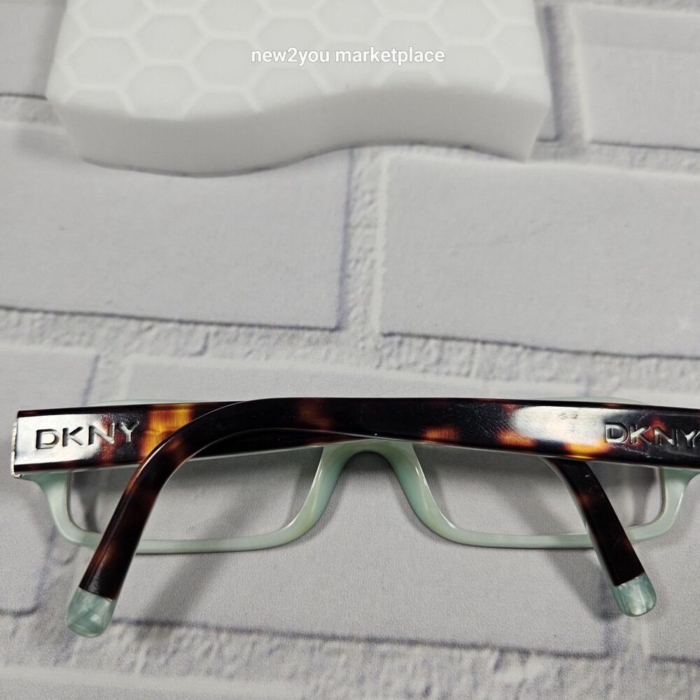 Dkny Tortoise Rectangular Frame W Teal Interior G… - image 4